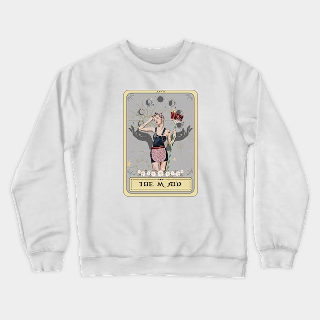 The Maid Tarot Card, Cleaning Crewneck Sweatshirt by AlquimiaDesign